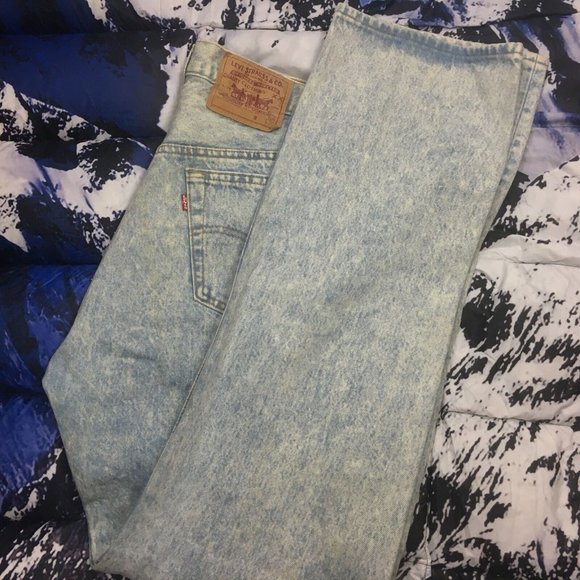 Vintage Levi's 501 Men's Button Fly Straight Acid Wash Jeans Size 36x32